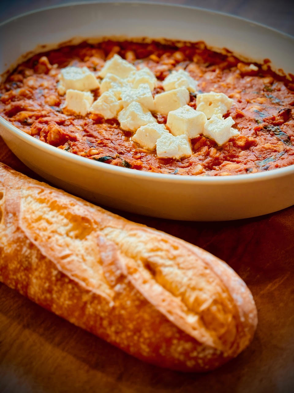 Harry's Famous Rosemary Red Beans with Feta & Crusty Bread