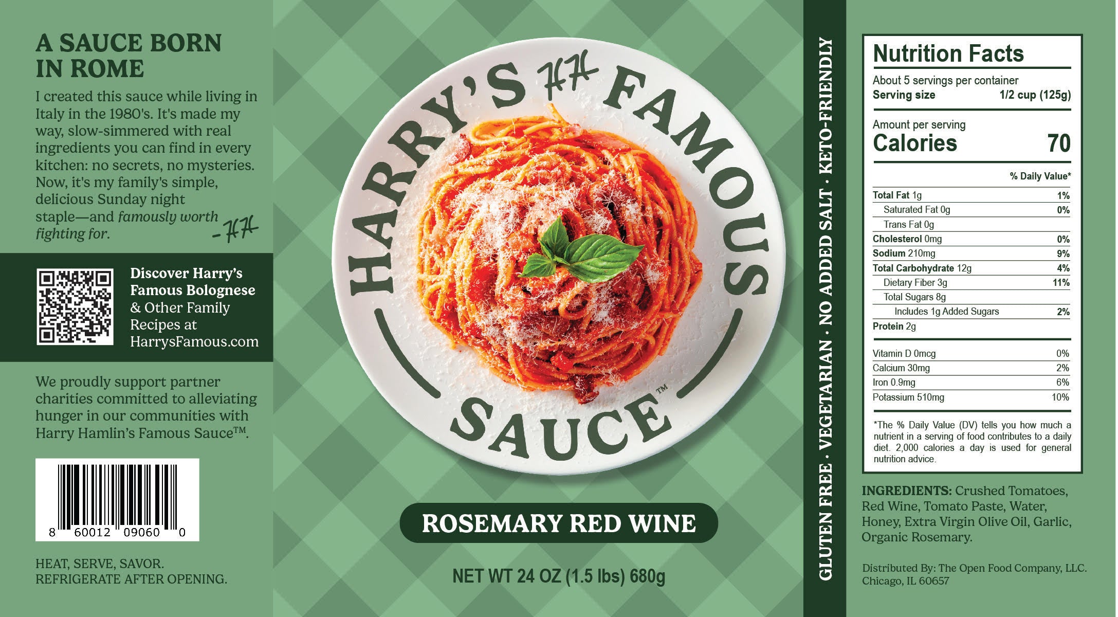 Harry's Famous Rosemary Red Wine Sauce Label