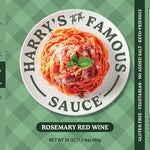 Harry's Famous Rosemary Red Wine Sauce Label